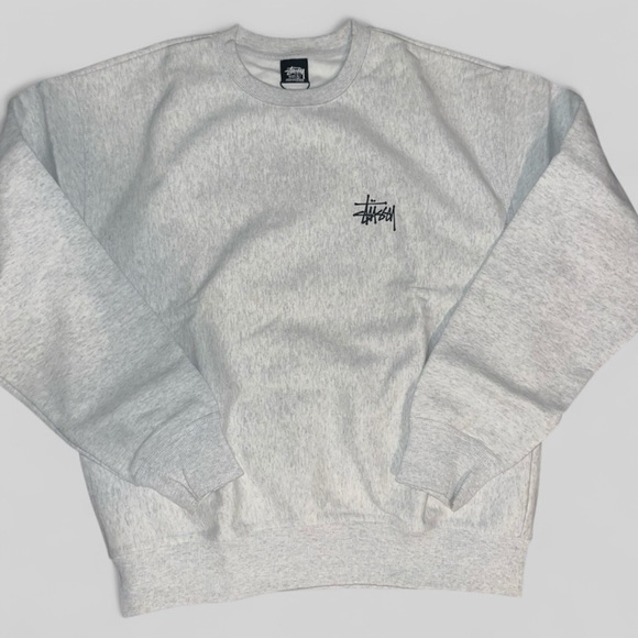 Stussy Light Gray Crewneck Sweater New Large - Picture 1 of 6